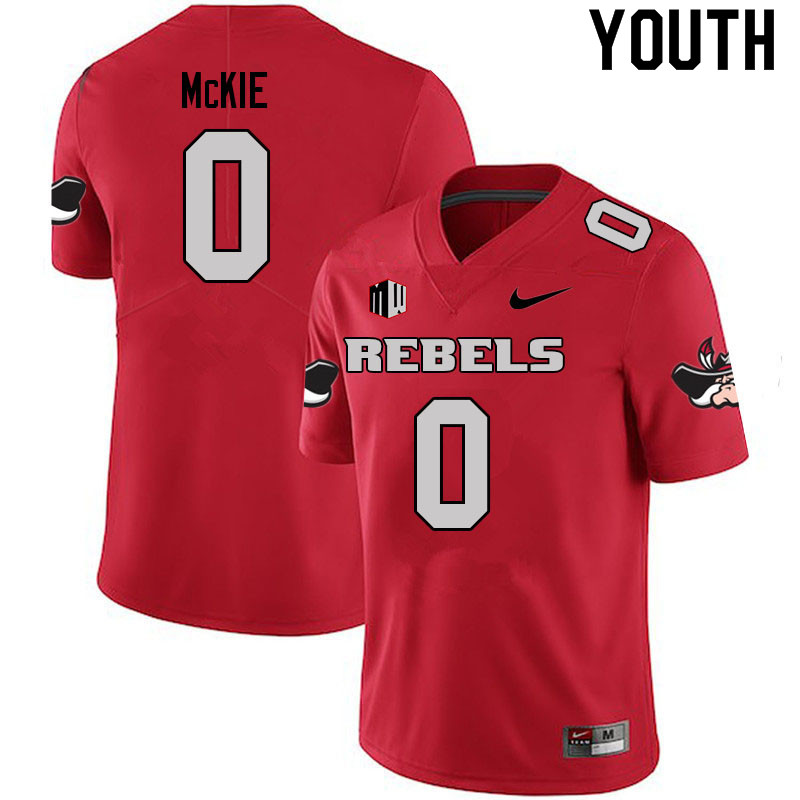 Youth #0 Senika McKie UNLV Rebels College Football Jerseys Sale-Scarlet - Click Image to Close